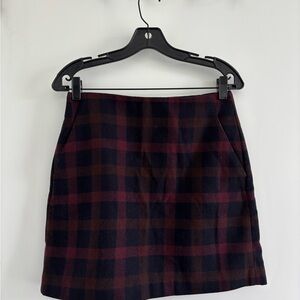 UNIQLO Wool Blend Plaid Mini Skirt